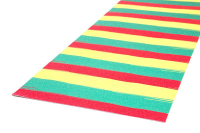 Venom Professional Grade Skateboard Griptape 9" x 33" - Rasta Stripes