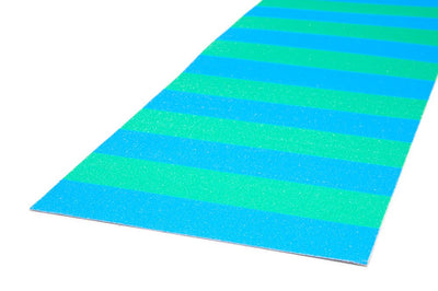 Venom Professional Grade Skateboard Griptape 9" x 33" - Stripes - Neon Green/Blue
