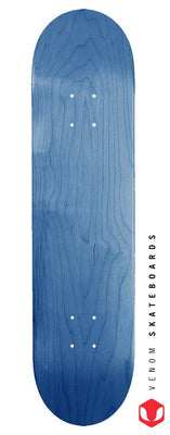 Venom Blank Skateboard Deck - Blue - 7.75" to 8.25" - Venom Skateboards