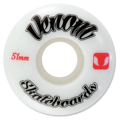 Venom Logo White Skateboard Wheels 50-60mm - Venom Skateboards