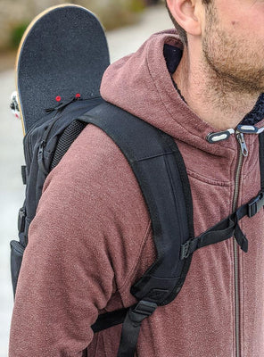Venom Skateboards PRO Backpack with Skate Carrier - Black - Venom Skateboards