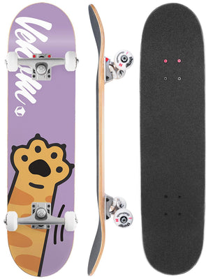 Venom Junior Kids Complete Skateboard - Kitty Paw Purple - 7.25"