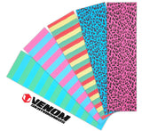 Venom Professional Grade Skateboard Griptape 9" x 33" - Stripes - Neon Green/Blue