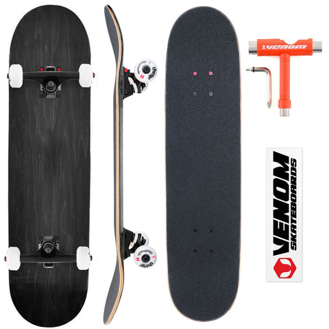 Venom Core Complete Built Skateboard - Black/Black - 7.5