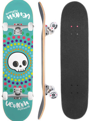 Venom Core Complete Skateboard - Skull Spots Teal - 7.75"