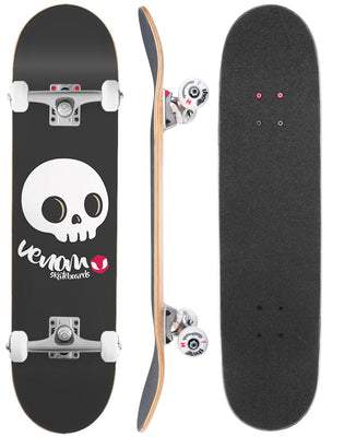 Venom Junior Kids Complete Skateboard - Skull Black - 7.25"