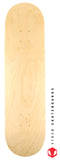Venom Skateboards ART Deck - UNVARNISHED - 8.0"