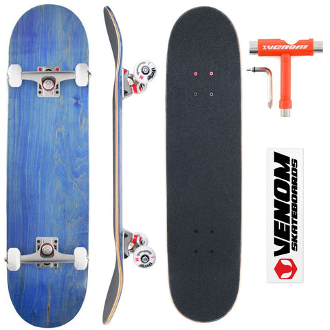 Venom Core Complete Built Skateboard - Blue/Raw - 8.0