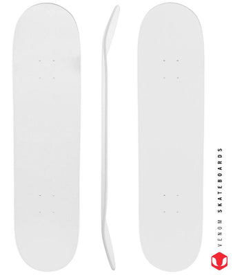 Venom Blank Skateboard Deck - Matt White - 8.0" - Venom Skateboards