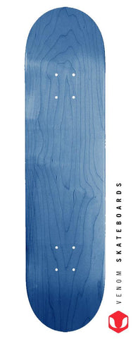 Venom Blank Skateboard Deck - Blue - 7.75" to 8.25" - Venom Skateboards