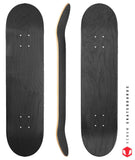Venom Blank Skateboard Deck - Black - 7.75" to 8.25" - Venom Skateboards