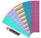 Venom Professional Grade Skateboard Griptape 9" x 33" - Stripes - Neon Green/Blue - Venom Skateboards