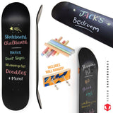 Venom Skateboards Kids Matt Black Chalkboard / Message Board / Bedroom Door Sign Skateboard Deck With Chalk Pack - Venom Skateboards
