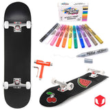 Venom Skateboards Complete Skateboard & Pens Matt Black - 8.0" - Venom Skateboards