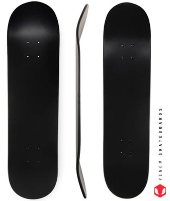 Venom Blank Skateboard Deck - Matt Black - 8.0" - Venom Skateboards