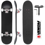 Venom Skateboards Complete Skateboard & Pens Matt Black - 8.0" - Venom Skateboards